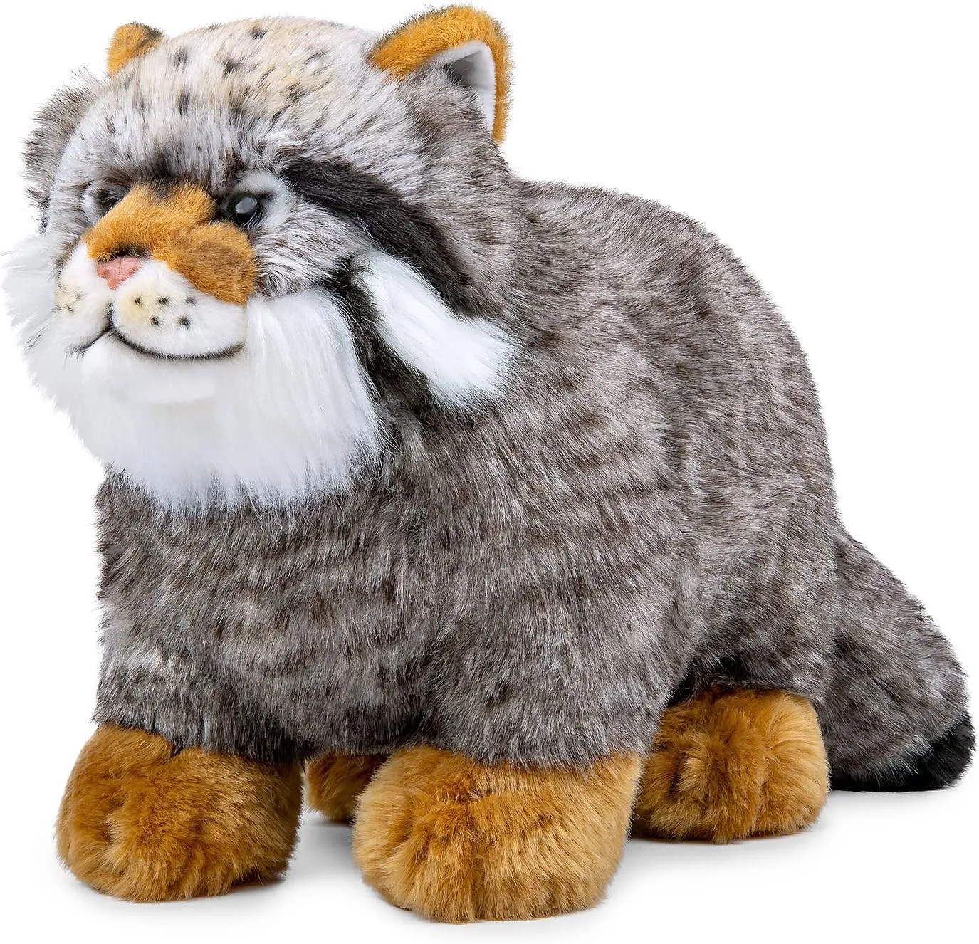 ZHONGXIN MADE Pallas Cat Plush Toy - Simulation 12.6" Soft Realistic Gray Pallas's Cat Stuffed Animals Cute Toys Real Plushie Toy, Unique Plush Gift Collection for Kids