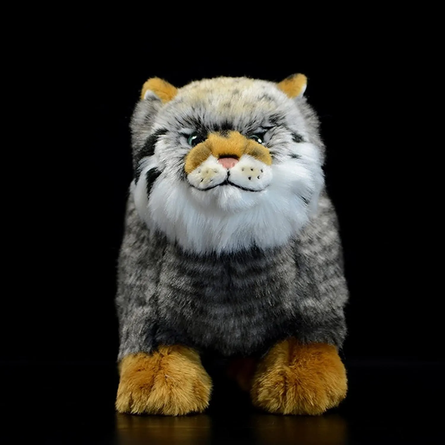 ZHONGXIN MADE Pallas Cat Plush Toy - Simulation 12.6" Soft Realistic Gray Pallas's Cat Stuffed Animals Cute Toys Real Plushie Toy, Unique Plush Gift Collection for Kids