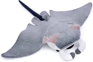 ZHONGXIN MADE Simulation Manta Ray Stuffed Plush Toy - Real Lifelike Sea Limulus Animals Spotted Eagle Ray Devil Fish Plushie Toys Figur, Super Soft Plush Dolls Gifts for Kids,19inchs