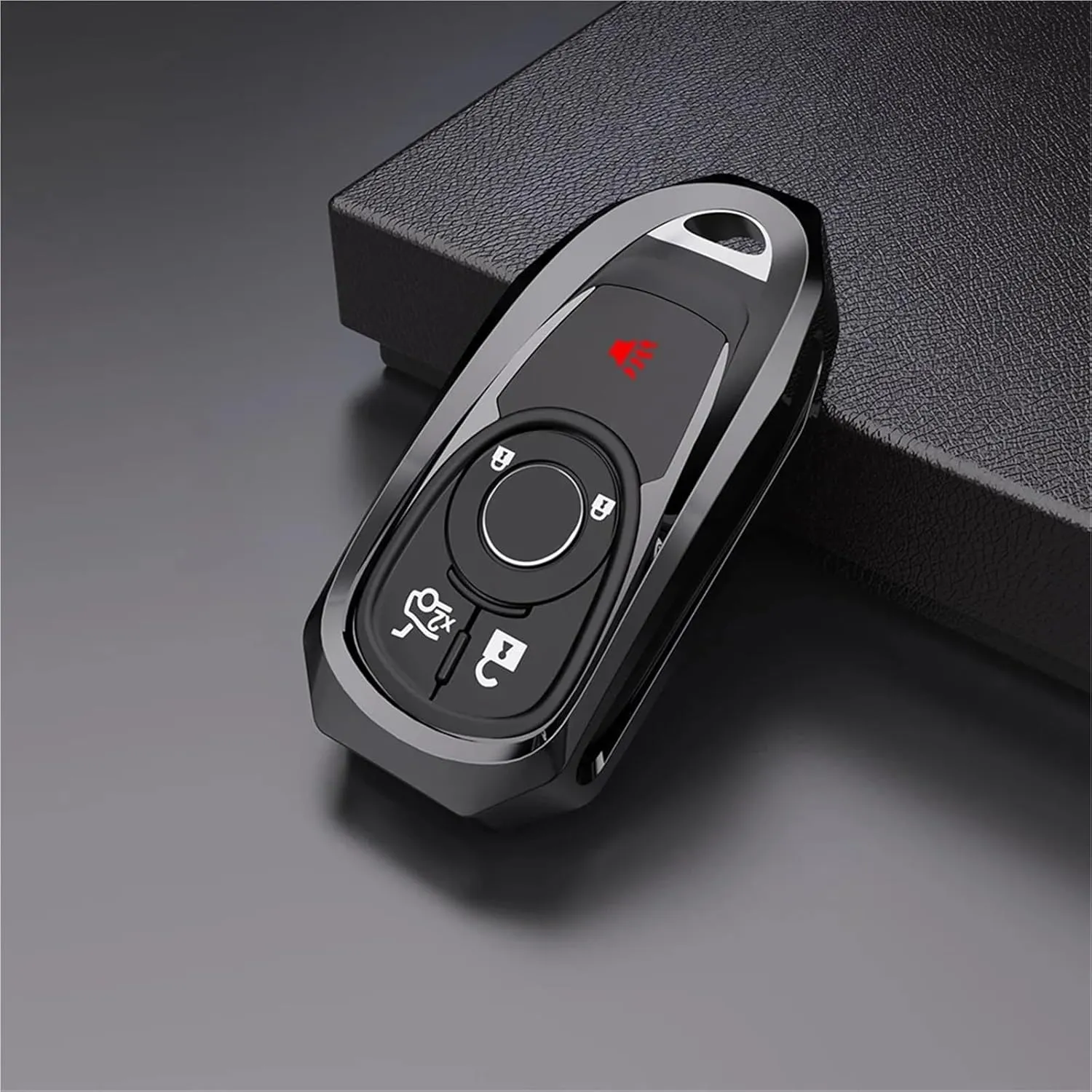 Zinc Alloy Car Key Cover Bag Case Shell Protector Keychain Compatible with Buick Encore Envision/Excelle Lacrosse Regal Verano GX GL6(Grey)