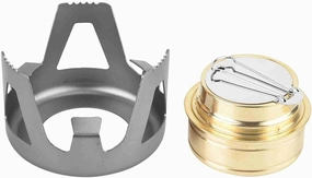 ZJchao Alcohol, Portable Camping Stove Portable Camping Stove Outdoor Portable Mini Cooking Spirited Alcohol Fuel Stove Portable Stove for Picnic BBQ Camp Hiking (Gray)