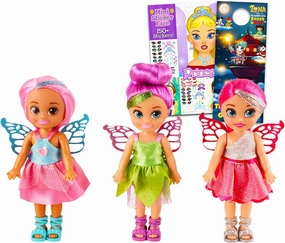Zuru Sparkle Girlz Dolls Set - 3 Pack Bundle with Zuru Mini Fairy Dolls Plus Stickers, More | Sparkle Girlz Fairy Dolls for Kids